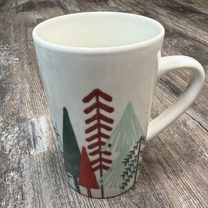 Starbucks Winter Christmas Pine Trees Ceramic Coffee Mug 16 Oz